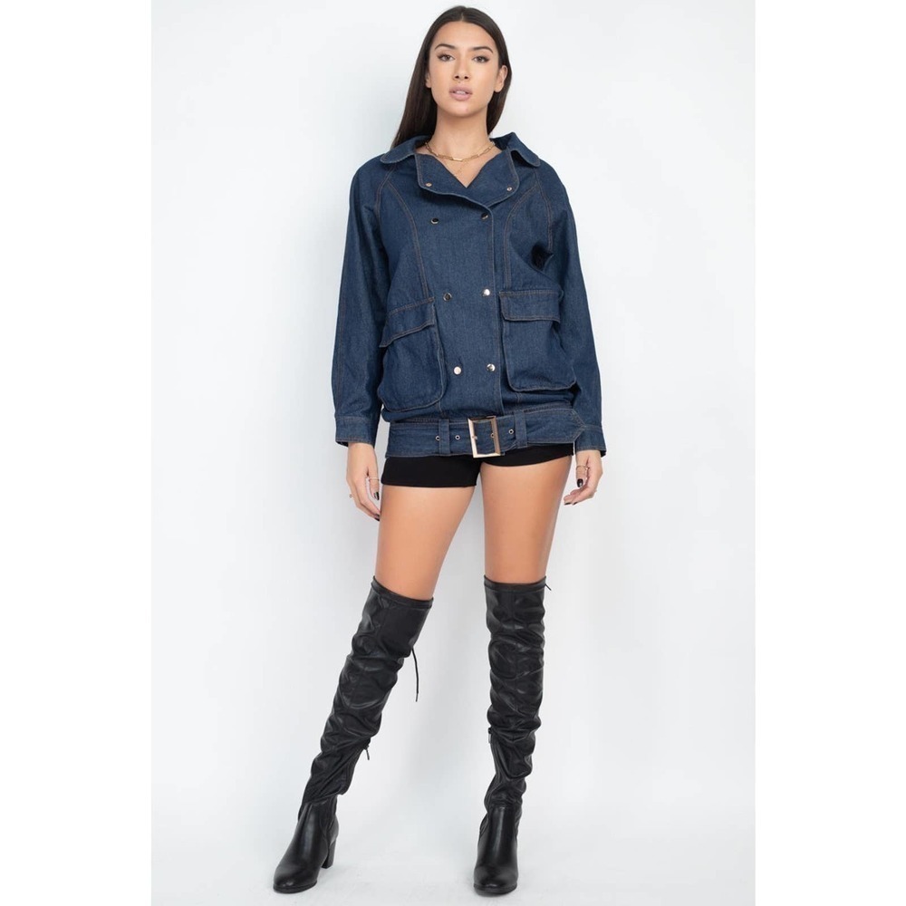 Iris Denim Buckle Jean Jacket - Picture 1 of 6